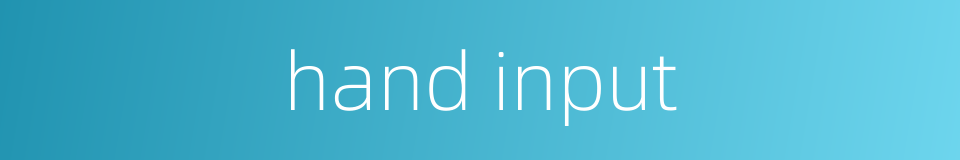 hand input的同义词