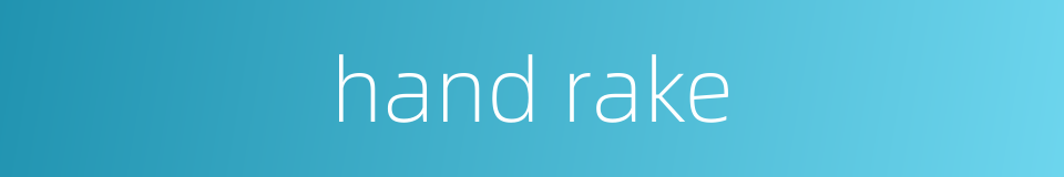 hand rake的同义词