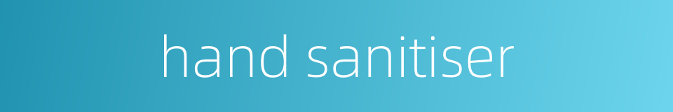 hand sanitiser的同义词