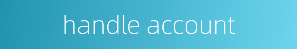 handle account的同义词