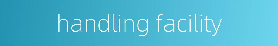 handling facility的同义词
