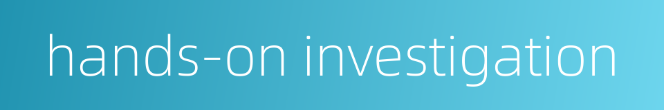hands-on investigation的同义词