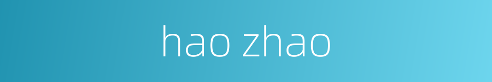 hao zhao的同义词