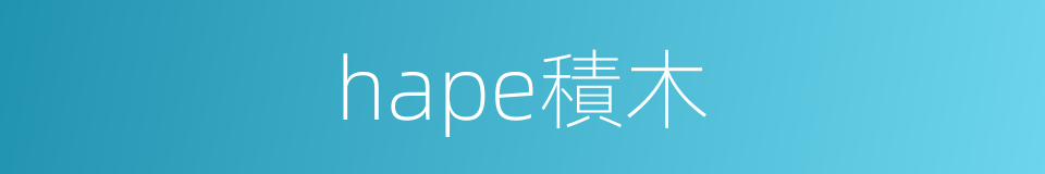 hape積木的同義詞