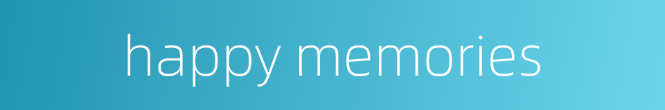 happy memories的同义词