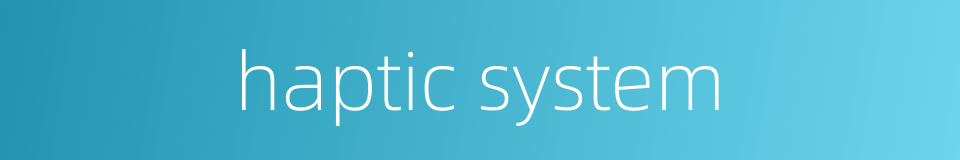haptic system的同义词