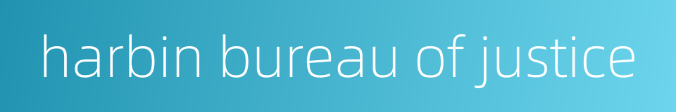 harbin bureau of justice的同义词