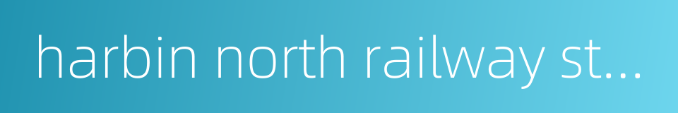 harbin north railway station的同义词