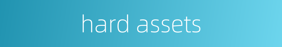 hard assets的同义词