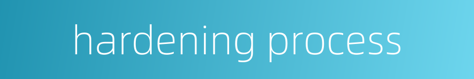 hardening process的同义词
