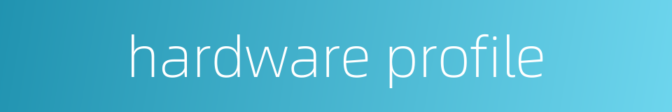 hardware profile的同义词