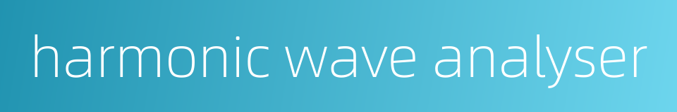 harmonic wave analyser的同义词