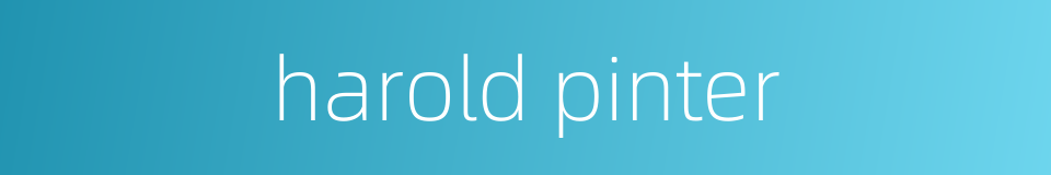harold pinter的同义词