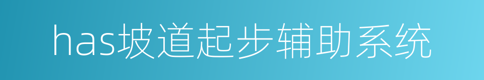 has坡道起步辅助系统的同义词