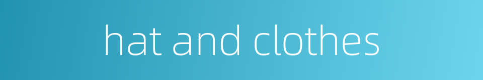 hat and clothes的同义词