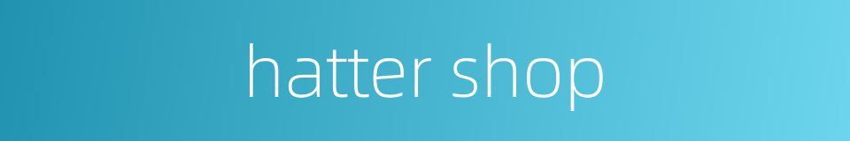 hatter shop的同义词
