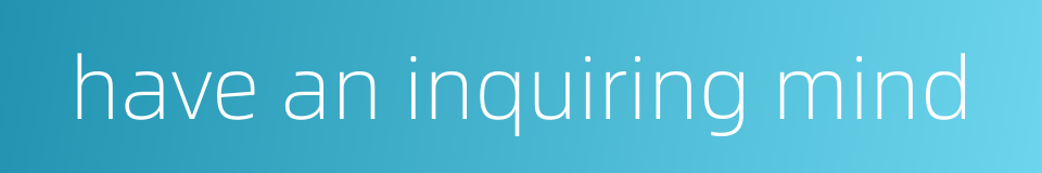 have an inquiring mind的同义词