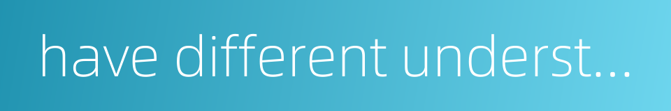 have different understanding的同义词