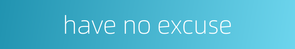 have no excuse的同义词