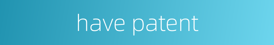 have patent的同义词