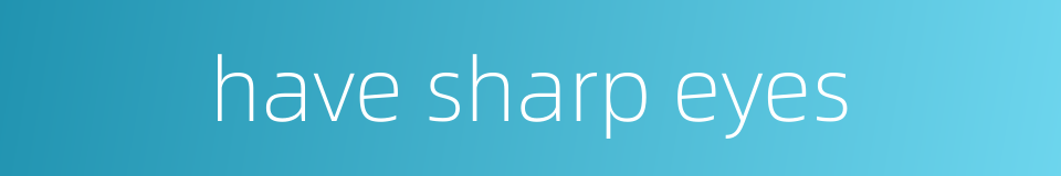 have sharp eyes的同义词