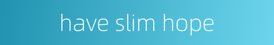 have slim hope的同义词