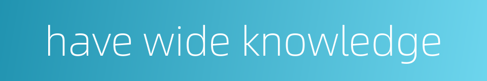 have wide knowledge的同义词