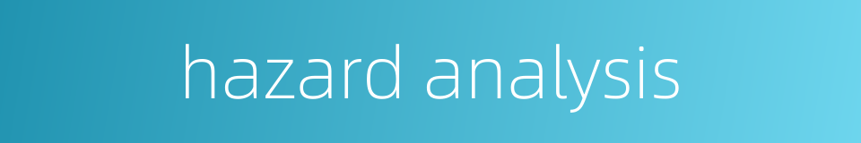 hazard analysis的同义词