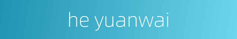 he yuanwai的同义词