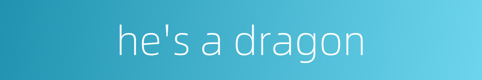 he's a dragon的同义词