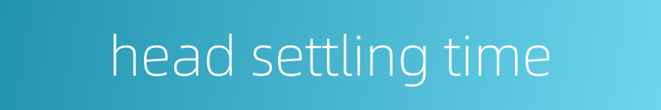 head settling time的同义词