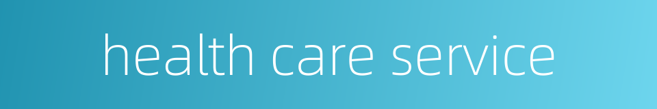health care service的同义词