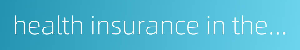 health insurance in the united states的同义词