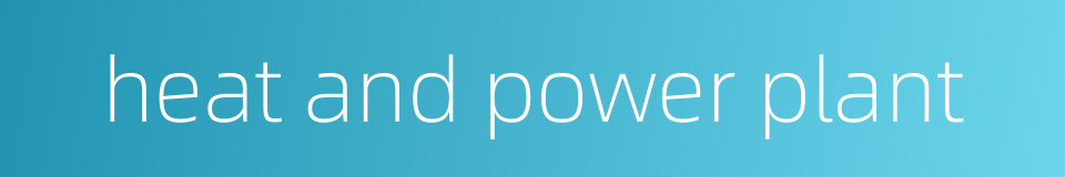 heat and power plant的同义词