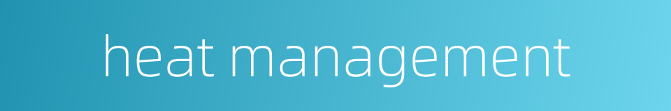 heat management的同义词