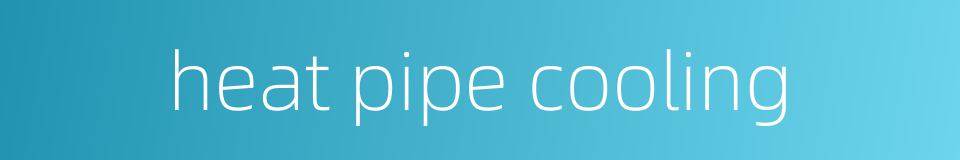 heat pipe cooling的同义词