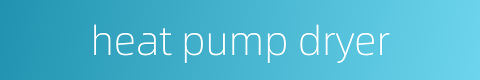 heat pump dryer的同义词