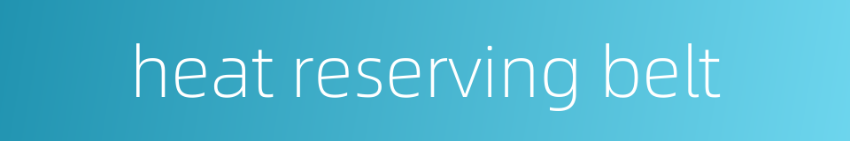 heat reserving belt的同义词