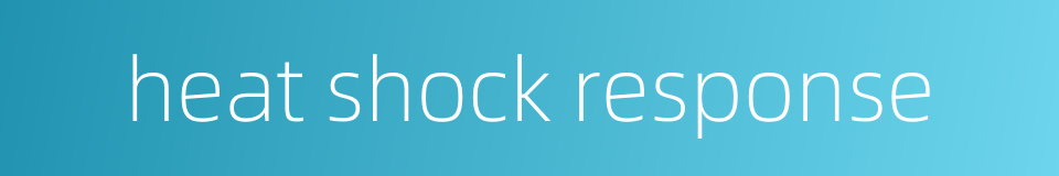 heat shock response的同义词