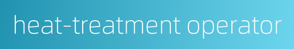 heat-treatment operator的同义词