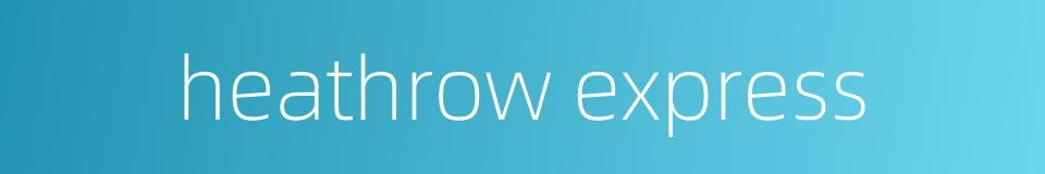 heathrow express的同义词