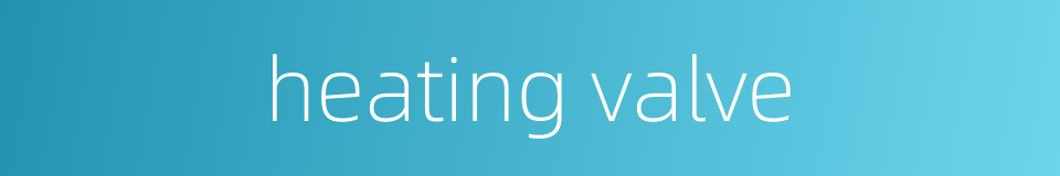 heating valve的同义词
