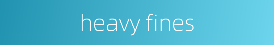 heavy fines的同义词