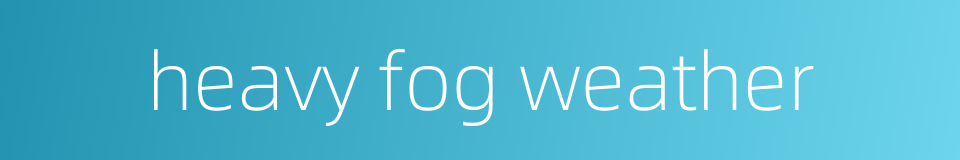 heavy fog weather的同义词