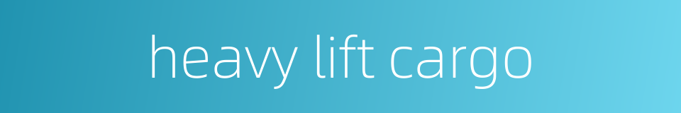 heavy lift cargo的同义词