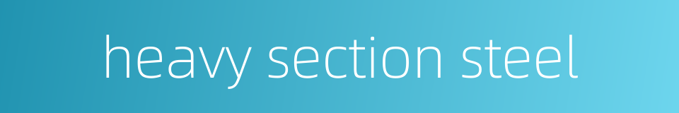 heavy section steel的同义词