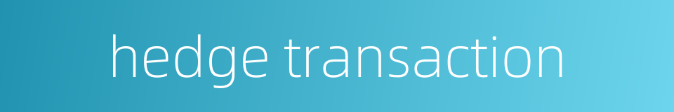 hedge transaction的同义词