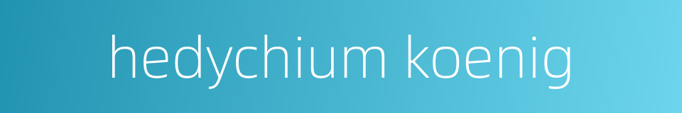hedychium koenig的同义词