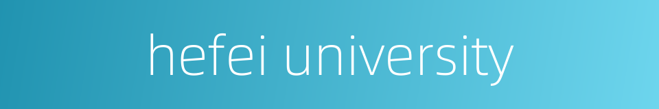 hefei university的同义词