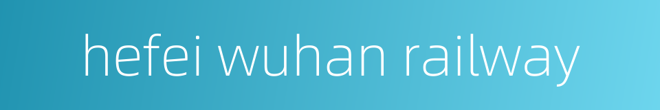 hefei wuhan railway的同义词